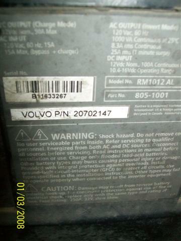 2005 XANTREX RM1012 AL POWER INVERTER (NON HYBRID) | Shop Parts